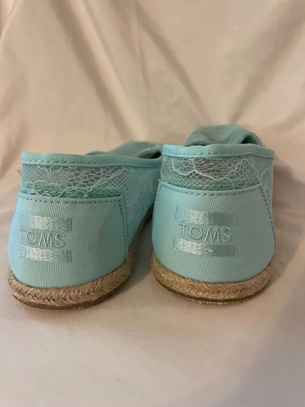 New TOMS Mint Lace Espadrille Slip-On Flats size 8